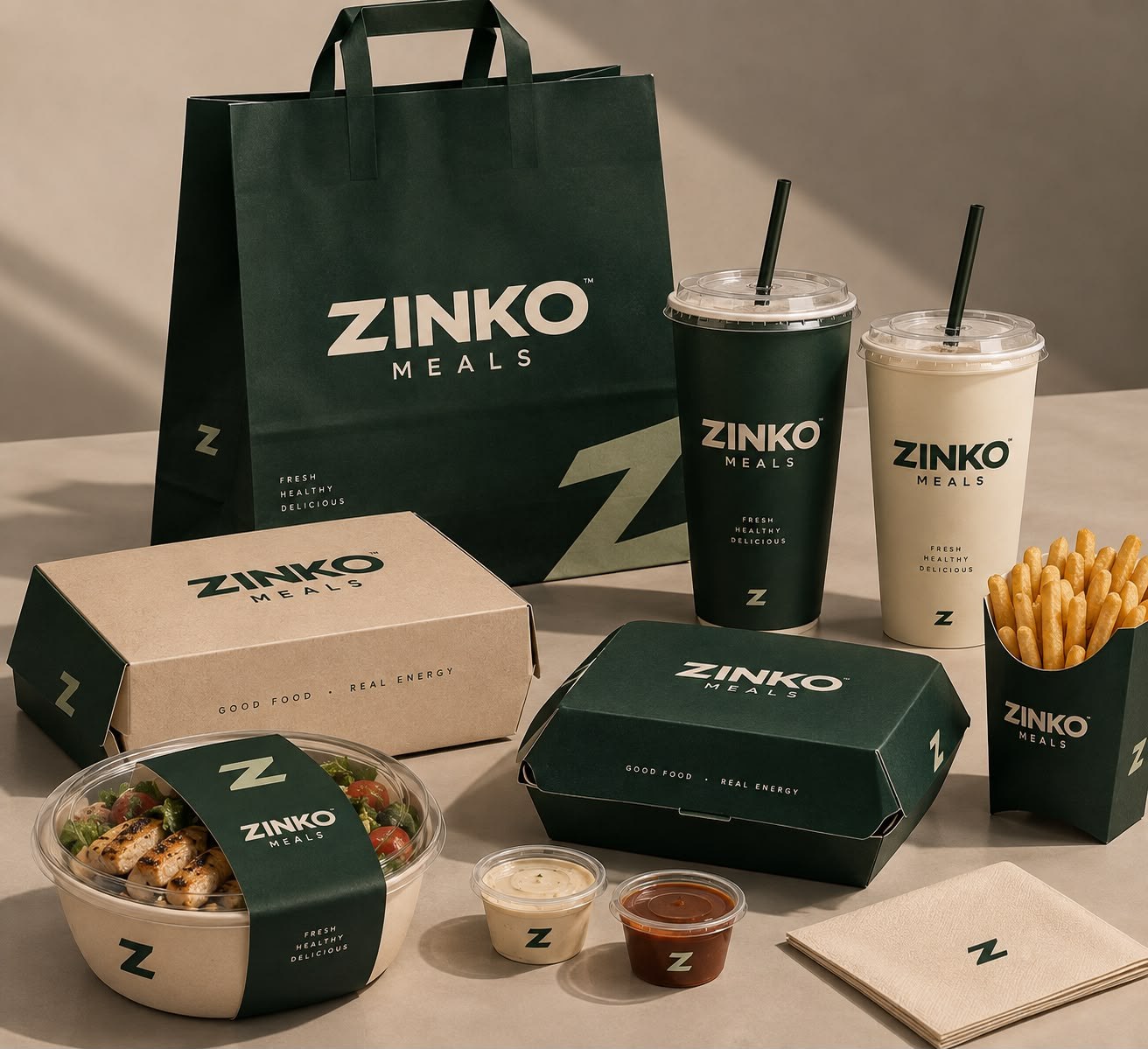 تشكيلة تغليف ZINKO MEALS